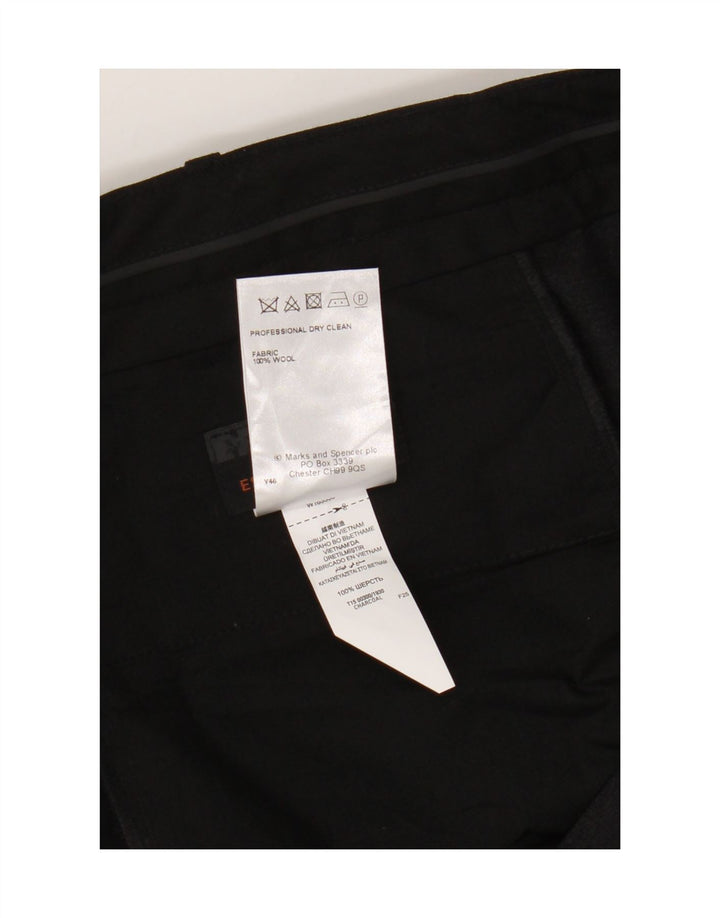 Marks & Spencer Mens Pegged Chino Trousers W40 L29 Grey Wool