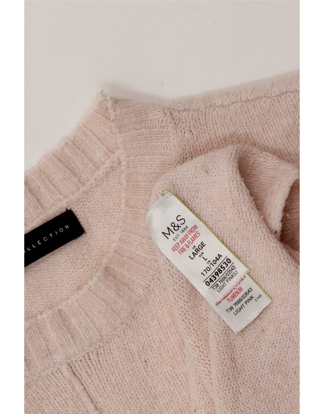 Marks & Spencer Womens Oversized Crew Neck Jumper Sweater UK 16 Large Pink