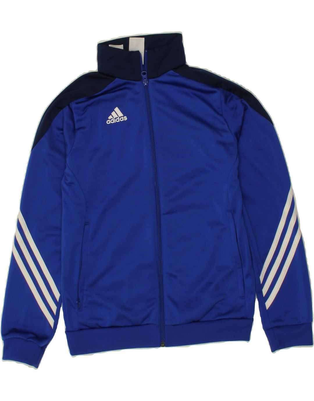 ADIDAS Boys Tracksuit Top Jacket 11-12 Years Large  Blue Colourblock Vintage Adidas and Second-Hand Adidas from Messina Hembry 