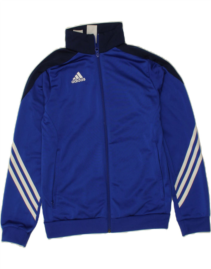 ADIDAS Boys Tracksuit Top Jacket 11-12 Years Large  Blue Colourblock Vintage Adidas and Second-Hand Adidas from Messina Hembry 