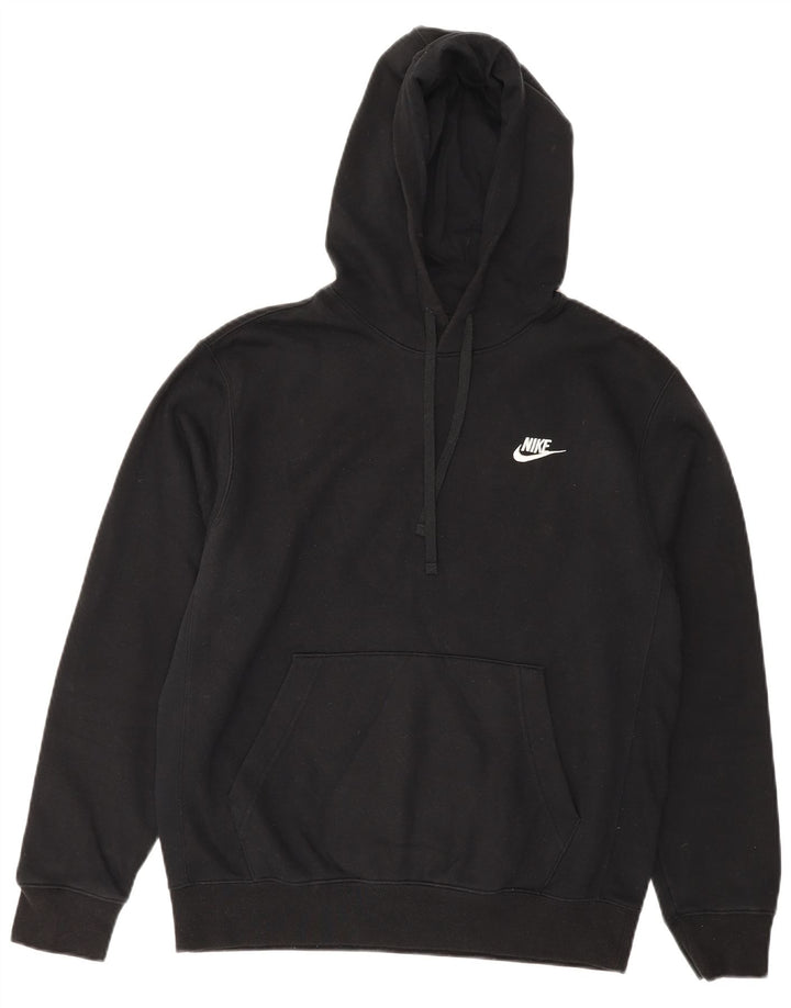 NIKE Mens Hoodie Jumper Small Black Cotton