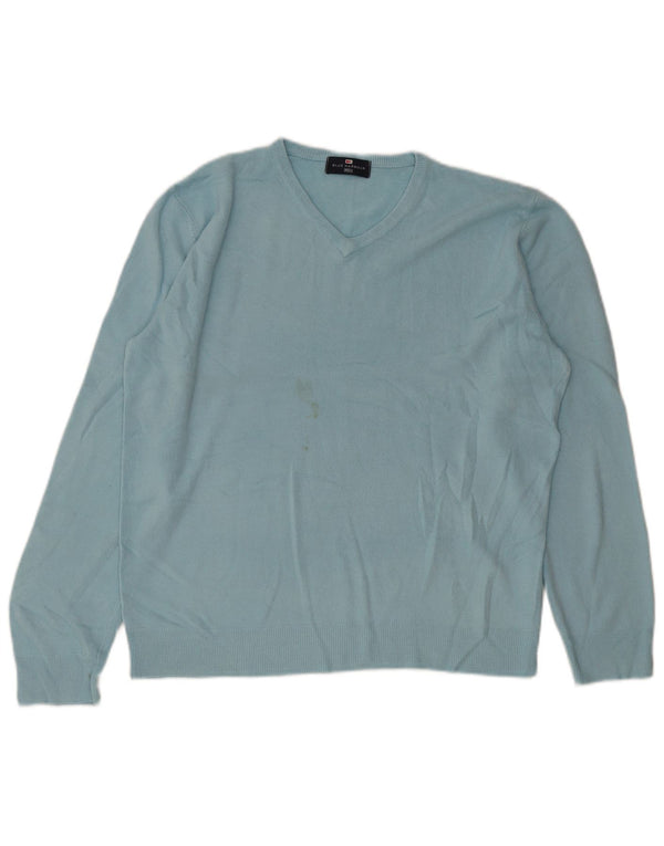 Marks & Spencer Mens Blue Harbour V-Neck Jumper Sweater Large Acrylic