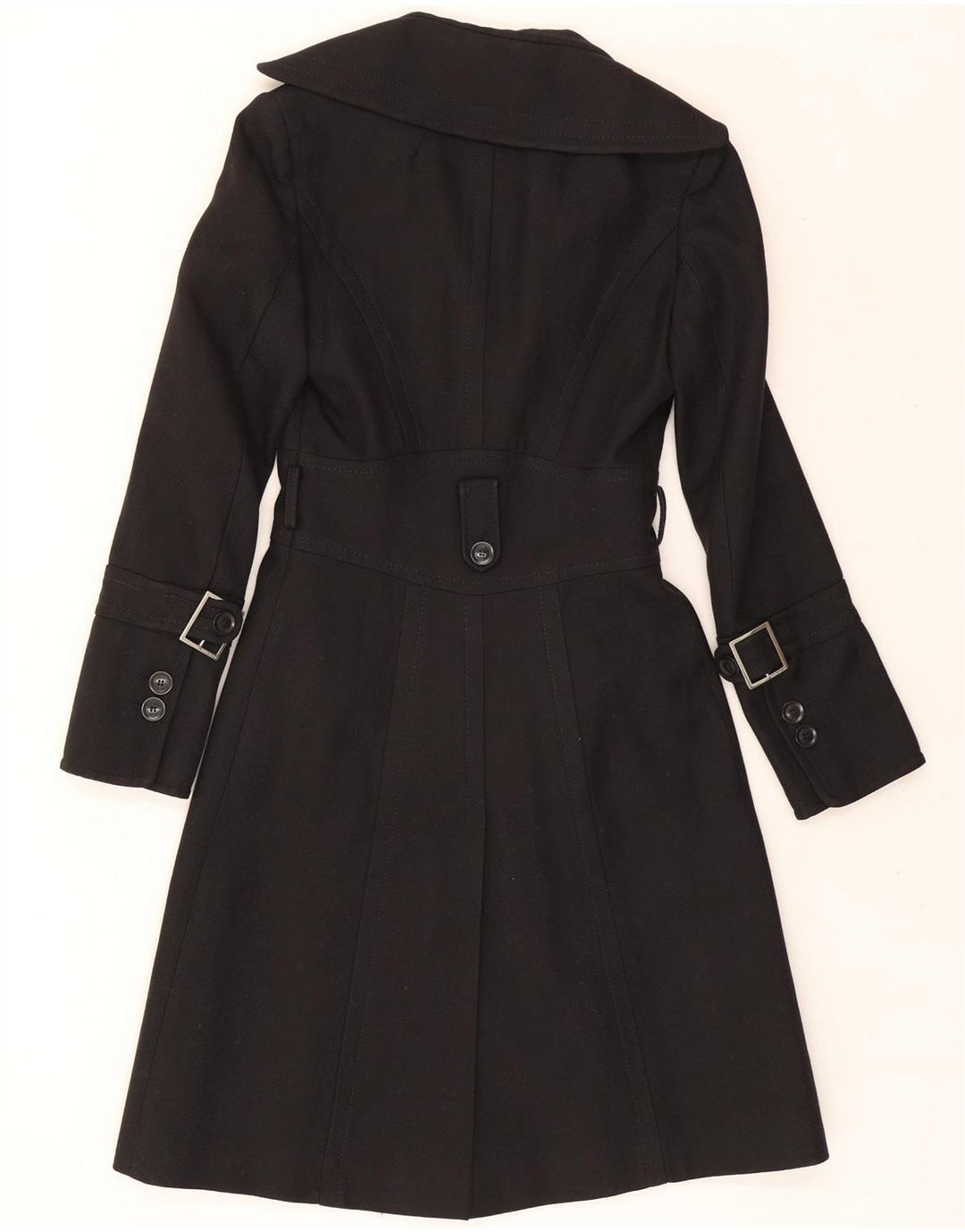 Karen Millen Damen Mantel UK 8 Small Schwarze Wolle