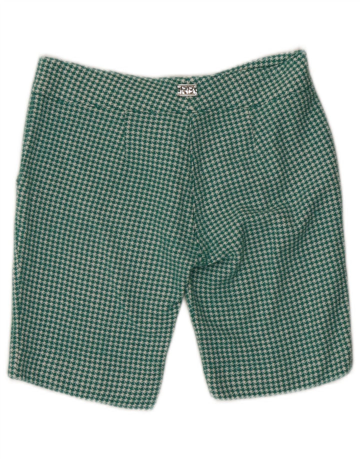 ROCCOBAROCCO Damen Chinoshorts US 6 Medium W30 Grüne Hahnentrittwolle