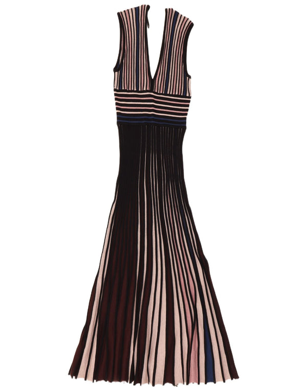 Zara Womens Sleeveless Maxi Dress UK 8 Small Multicoloured Striped Viscose