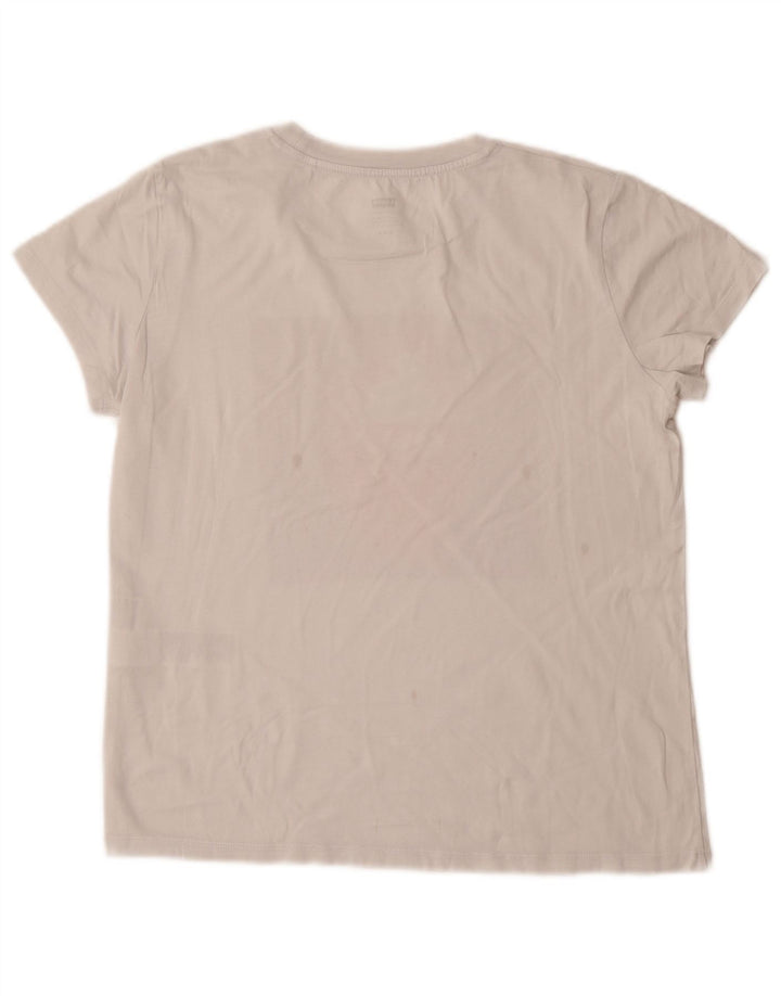 LEVI'S Womens Graphic T-Shirt Top UK 12 Medium White Cotton