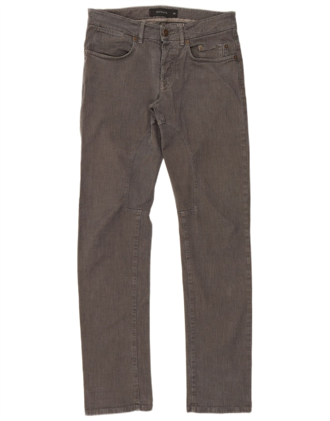 SIVIGLIA Mens Straight Jeans W30 L32 Grey Cotton
