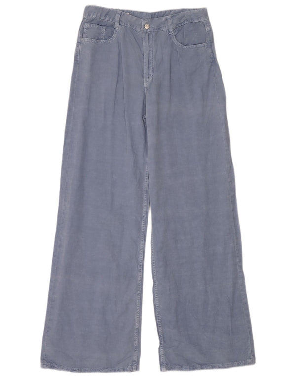 Pantaloni casual a gamba larga da donna Zara EU 38 Small W28 L32 Blu