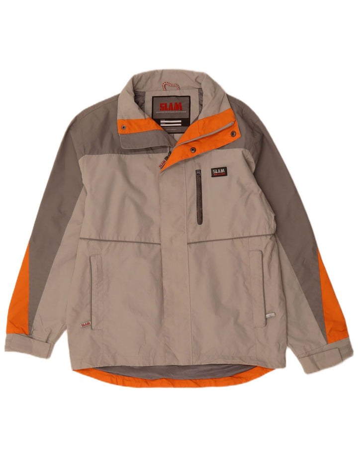Slam Herren-Windbreaker-Jacke, UK 36, Small, Grau, Colourblock-Polyamid