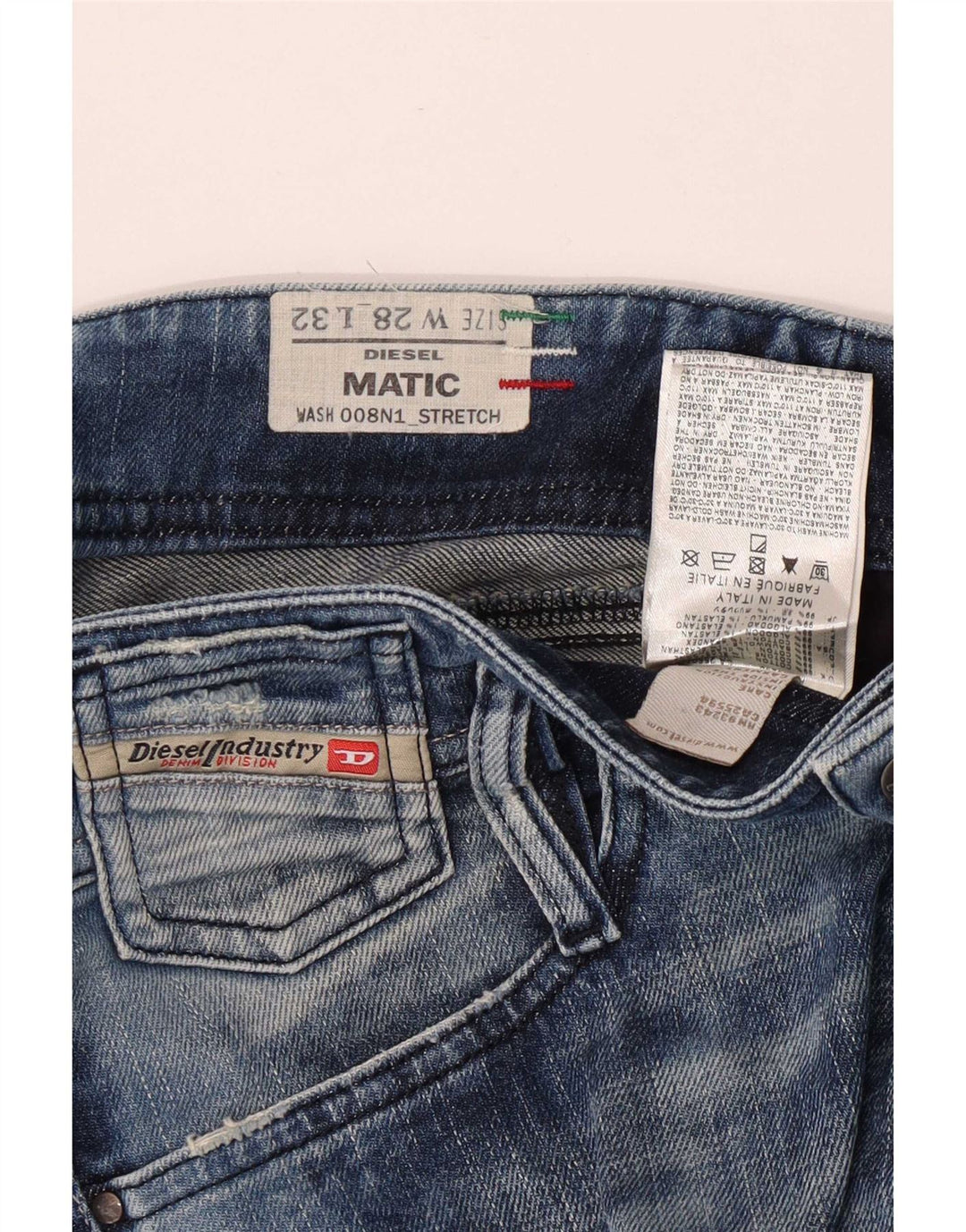 Diesel Jean Slim Matic Femme W28 L32 Bleu Coton