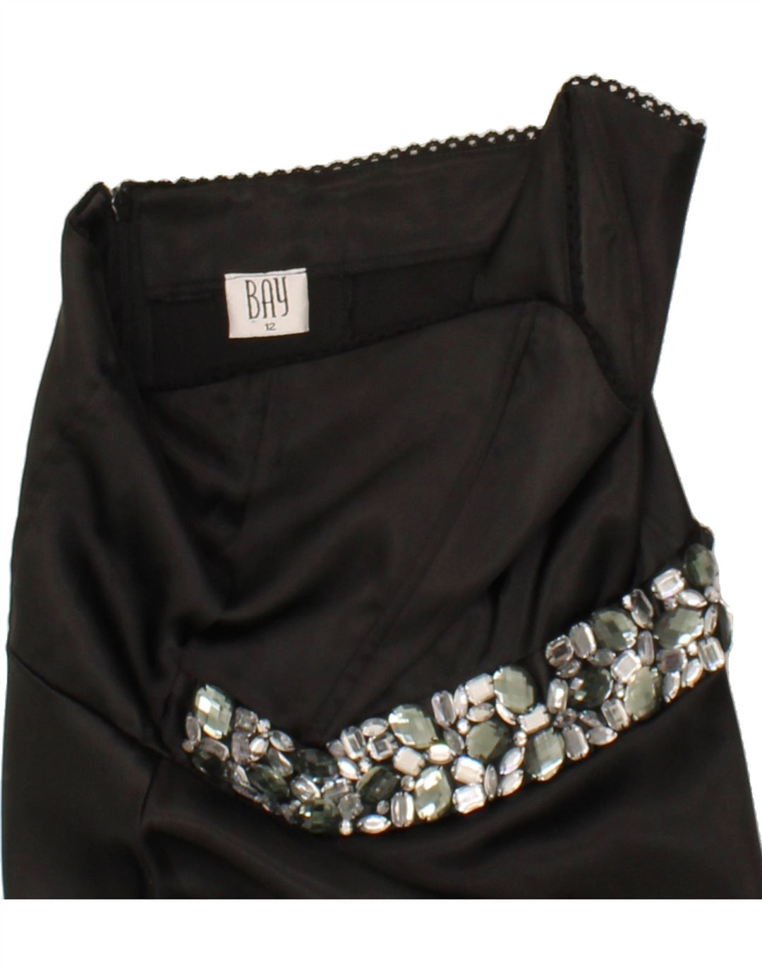 BAY Womens Strapless Dress UK 12 Medium Black Polyester Vintage Bay and Second-Hand Bay from Messina Hembry 
