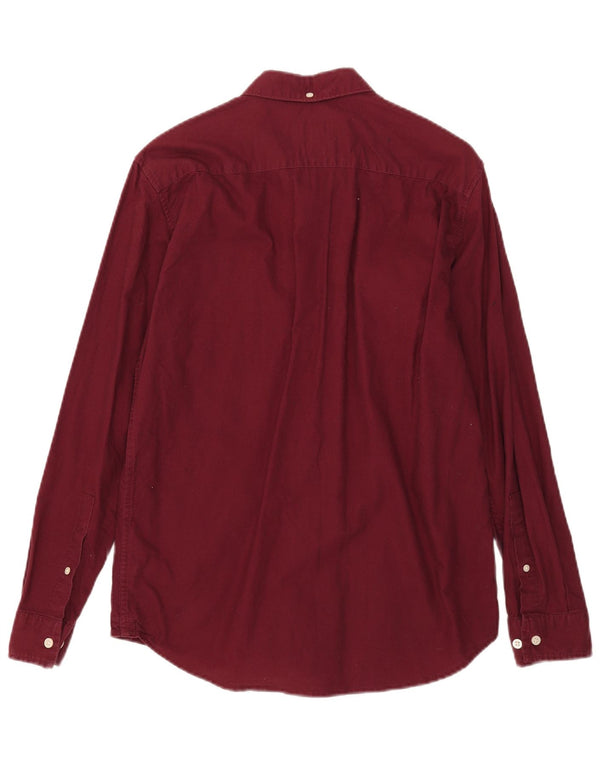 Jack Wills Mens Slim Fit Shirt Small Burgundy Cotton
