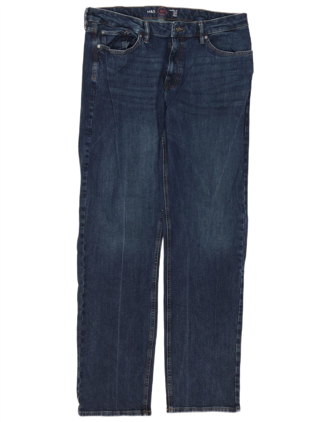 Marks & Spencer Mens Straight Jeans W36 L33 Navy Blue Cotton