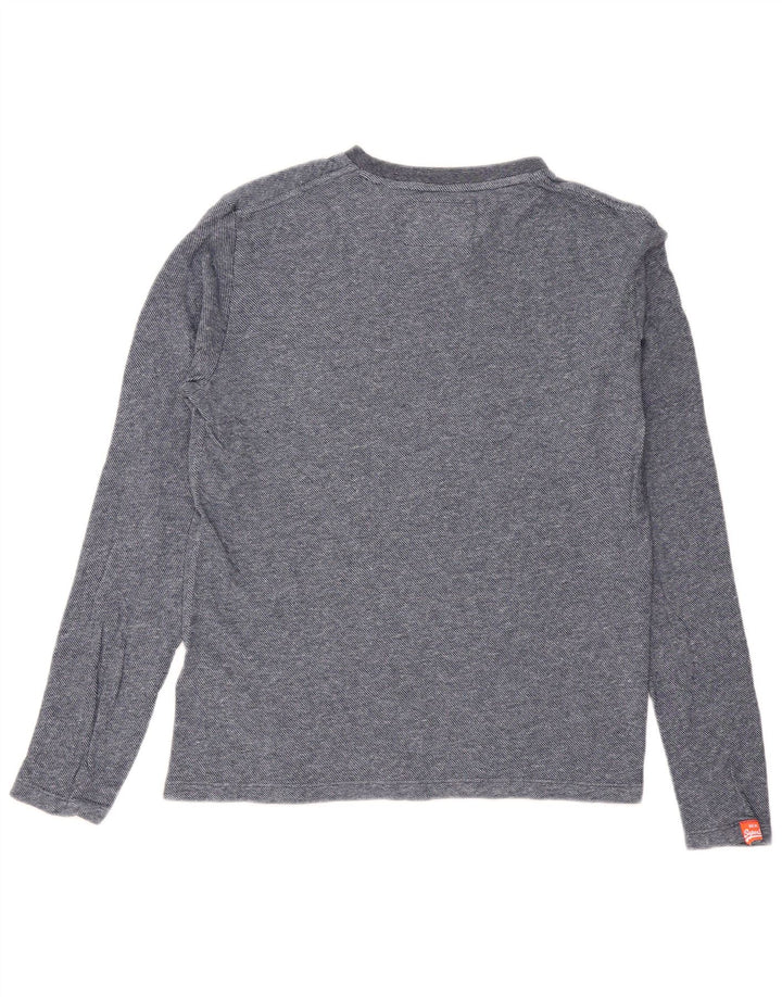 Superdry muška majica dugih rukava srednje plavi pamuk