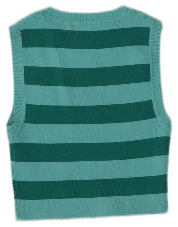 Canotta corta da donna Zara UK 8 piccola in viscosa a righe blu