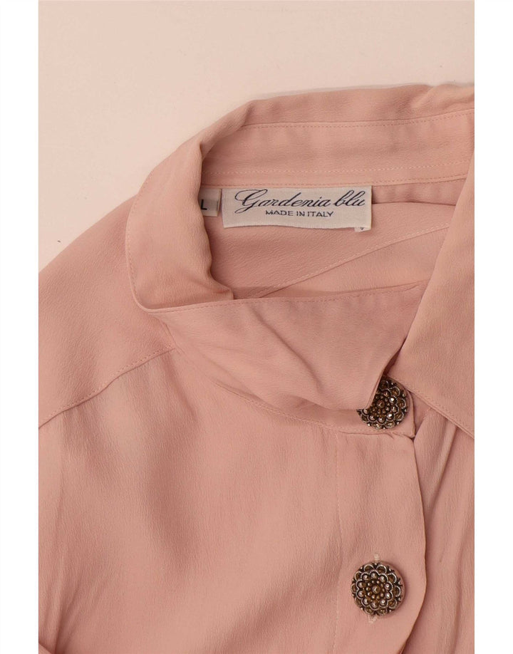Vintage Womens Shirt Blouse UK 16 Large Pink