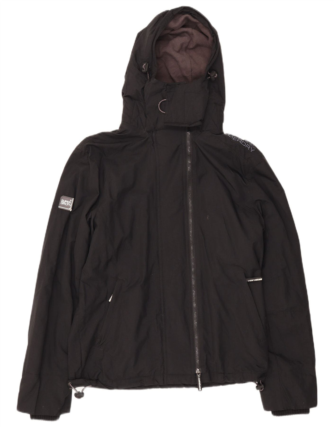 SUPERDRY Mens Windcheater Graphic Windbreaker Jacket UK 38 Medium Black