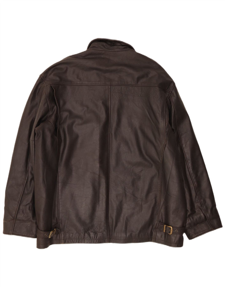 Sharon Furs Mens Leather Jacket UK 44 2XL Brown