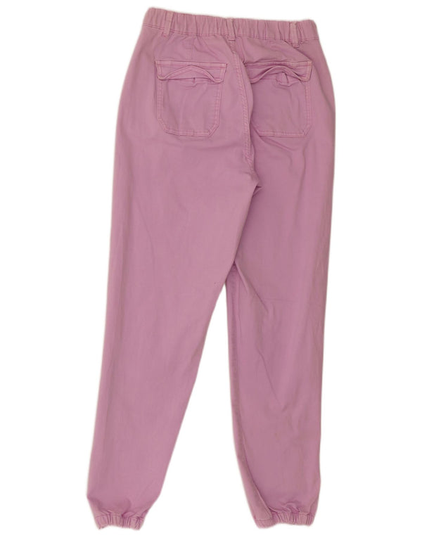 Calça jogger feminina Marks & Spencer Chino UK 10 pequena W28 L28 rosa