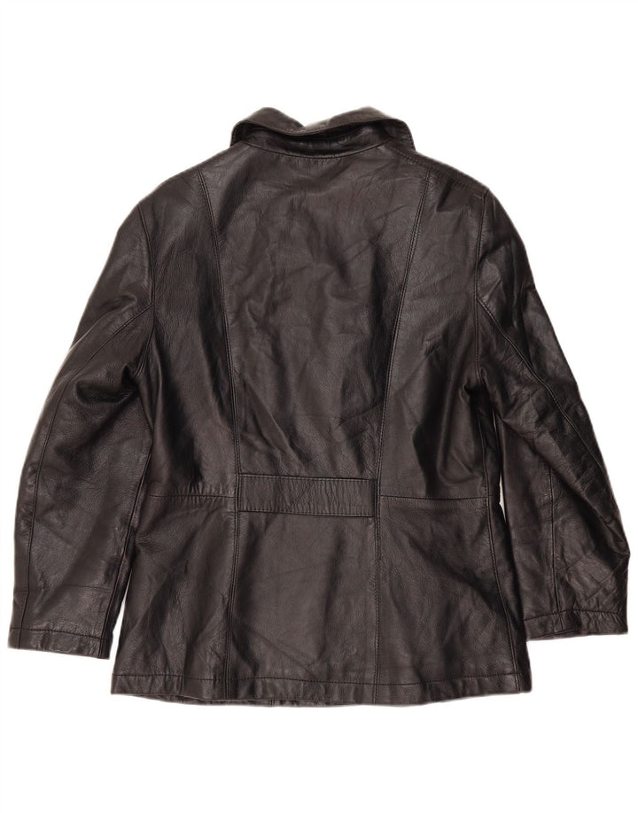 Vintage Womens Leather Jacket UK 14 Large Black Leather