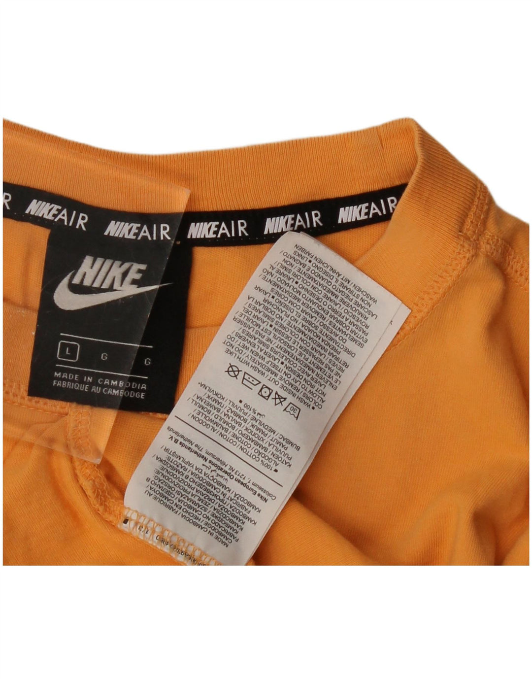 NIKE Mens Graphic T-Shirt Top Large Orange Cotton