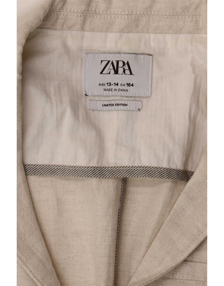 Jaqueta blazer Zara Boys com 2 botões 13-14 anos bege