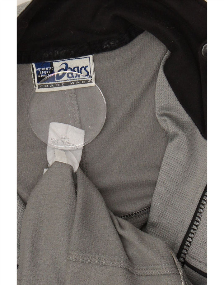ASICS Mens Tracksuit Top Jacket Small Grey Colourblock Polyester Vintage Asics and Second-Hand Asics from Messina Hembry 