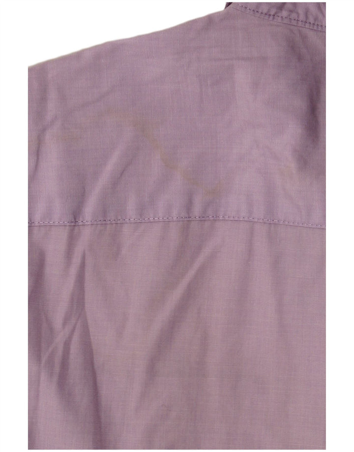 Blauer Mens Military Short Sleeve Shirt Large Lilac Cotton