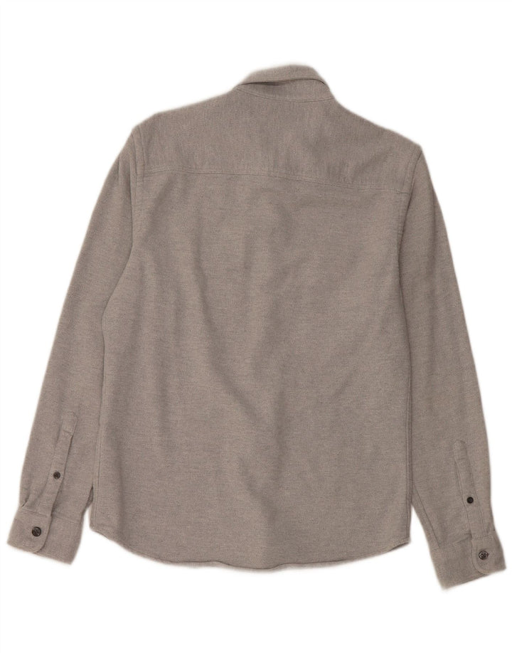 Reiss Herre Regular Fit Flanell Shirt Medium Grey Bomuld