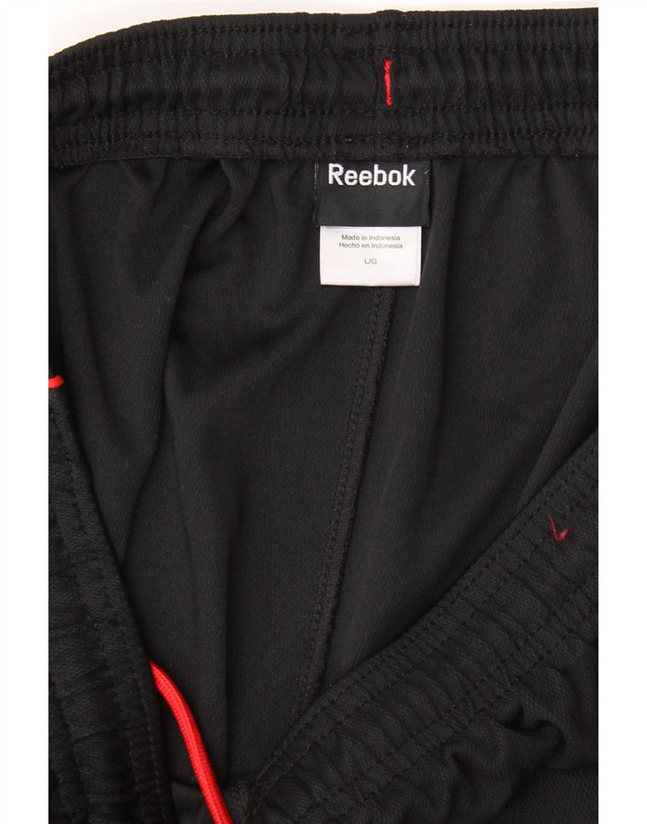 REEBOK Womens Tracksuit Trousers UK 14 Large Black Polyester Vintage Reebok and Second-Hand Reebok from Messina Hembry 