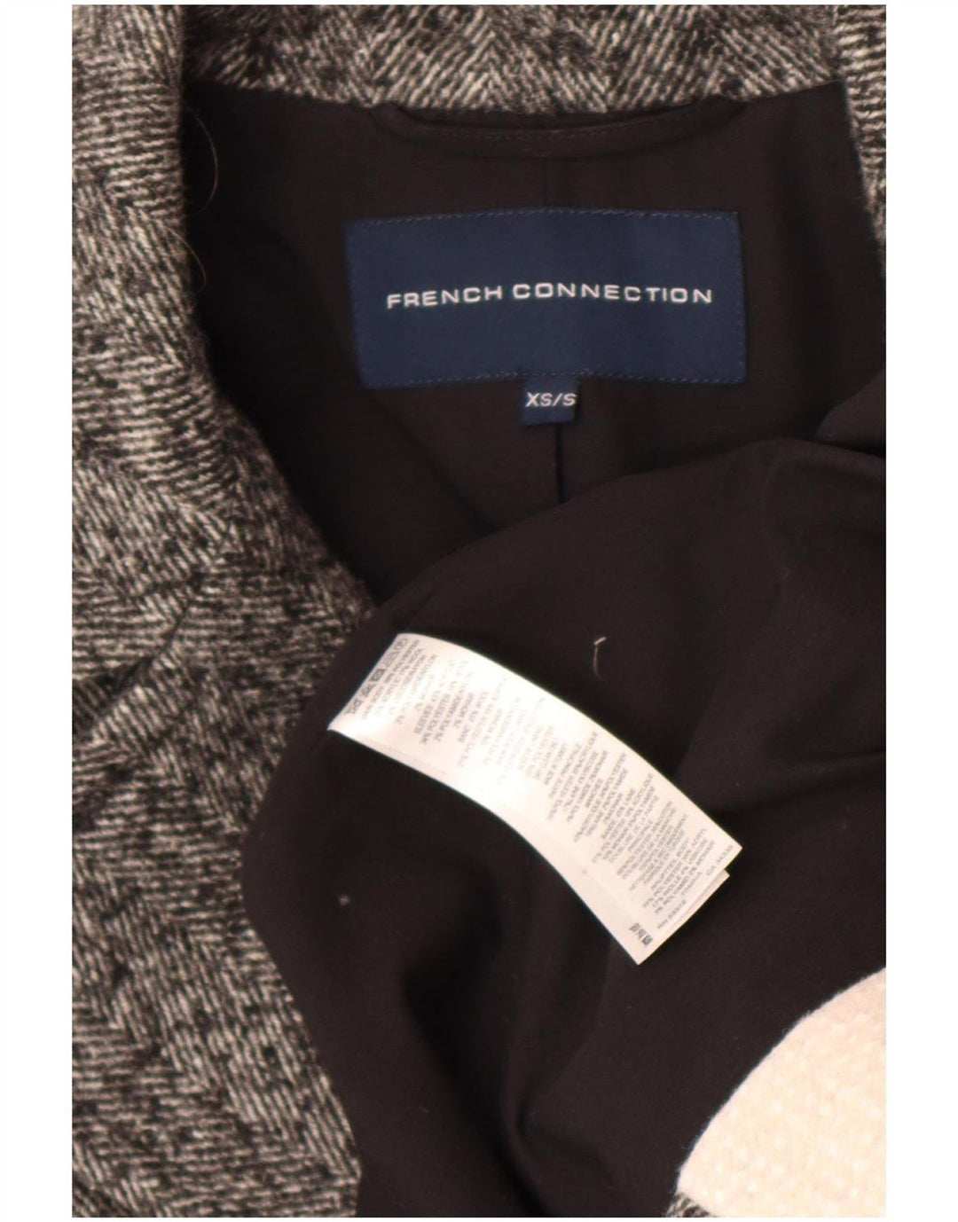 French Connection Manteau croisé pour femme UK 6 XS Gris Colourblock