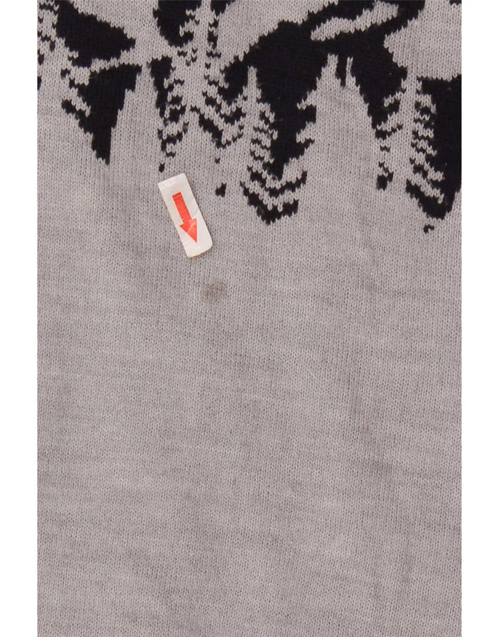 Marks & Spencer Mens Crew Neck Jumper Sweater Large Grey Colourblock