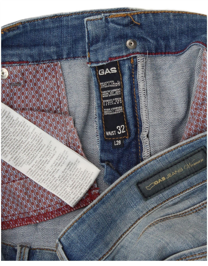Gas Womens Slim Jeans W32 L28 Blue Cotton