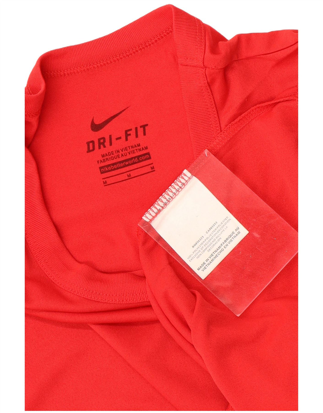 NIKE Womens Dri Fit T-Shirt Top UK 12 Medium Red Polyester