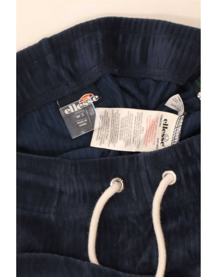 Ellesse Mens Graphic Sport Shorts Small Navy Blue Cotton