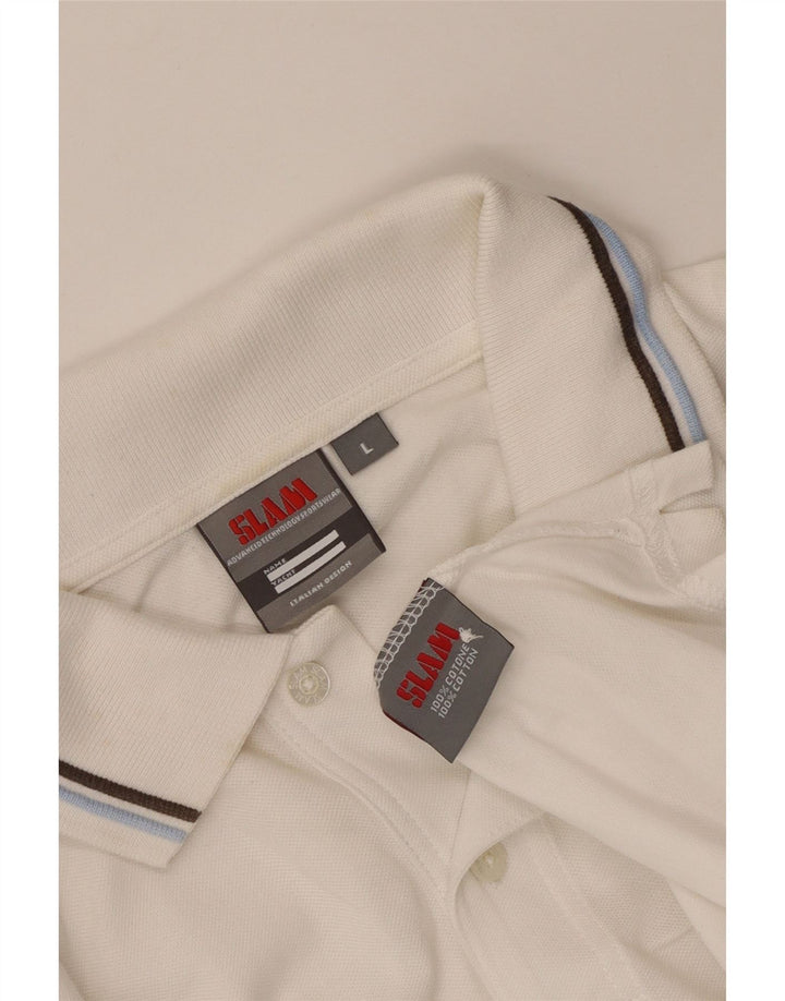 Polo Uomo Slam Large in Cotone Bianco