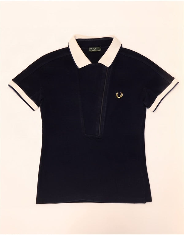 Fred Perry Polo para mujer UK 40 Small Azul marino Colorblock