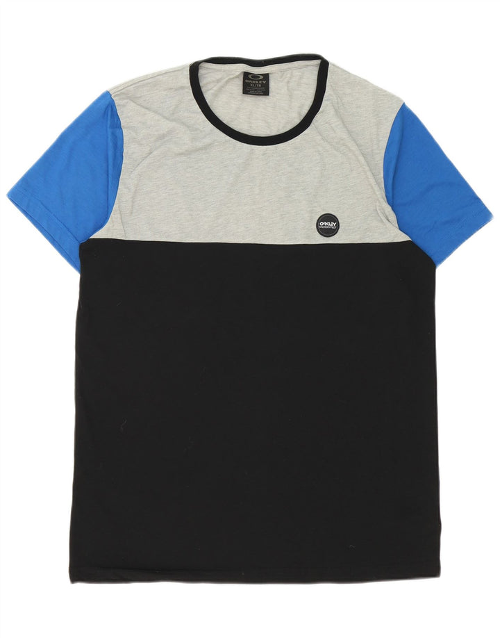 Oakley Mens T-Shirt Top XL Black Colourblock Polyester