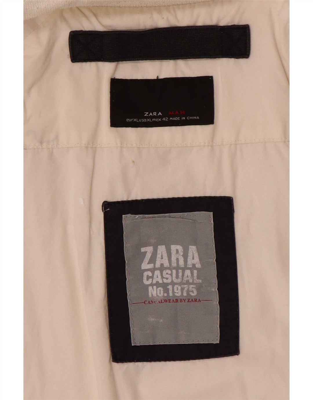 Zara Mens Bomber Jacket UK 42 XL White