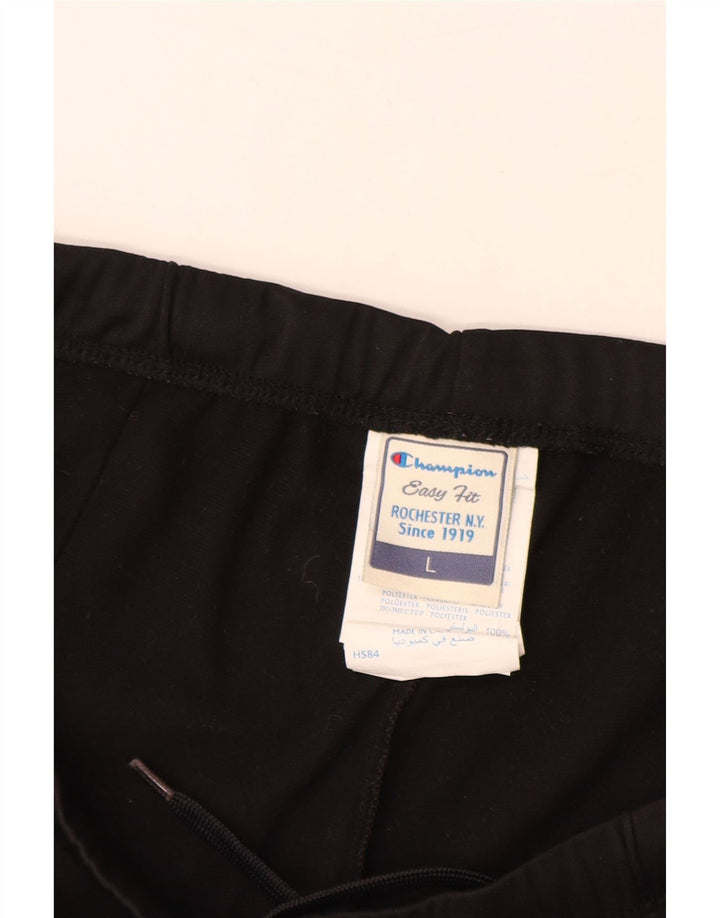 CHAMPION Womens Easy Fit Tracksuit Trousers UK 14 Large  Black Polyester