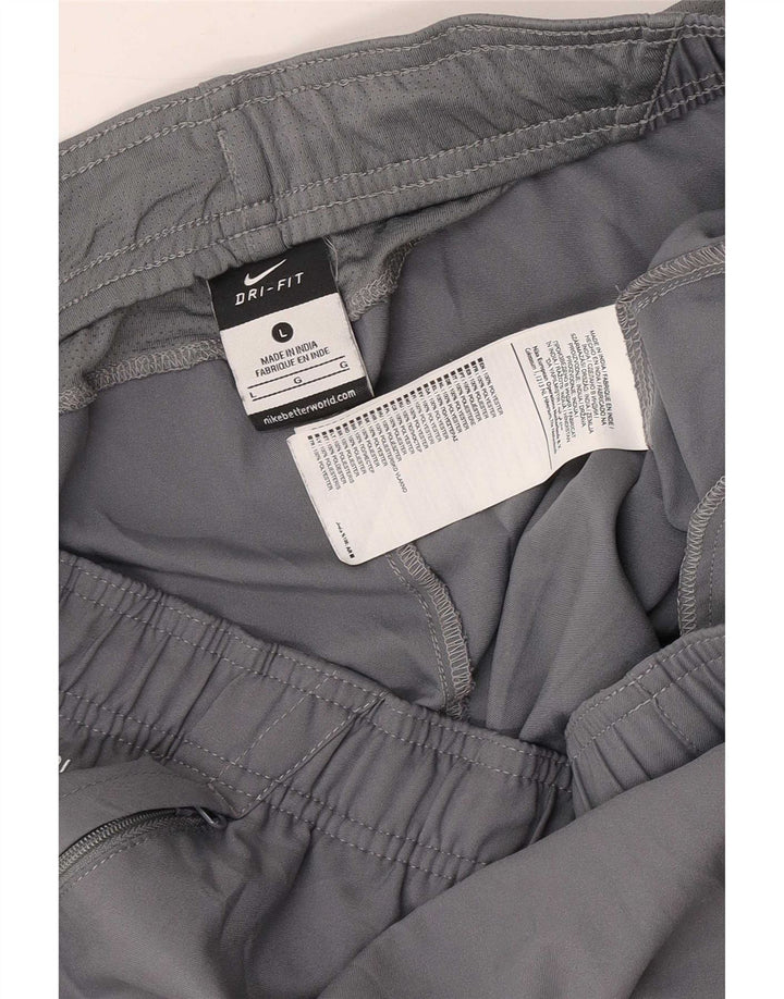 Nike Mens Dri Fit Graphic Sport Shorts Large Grey Polyester