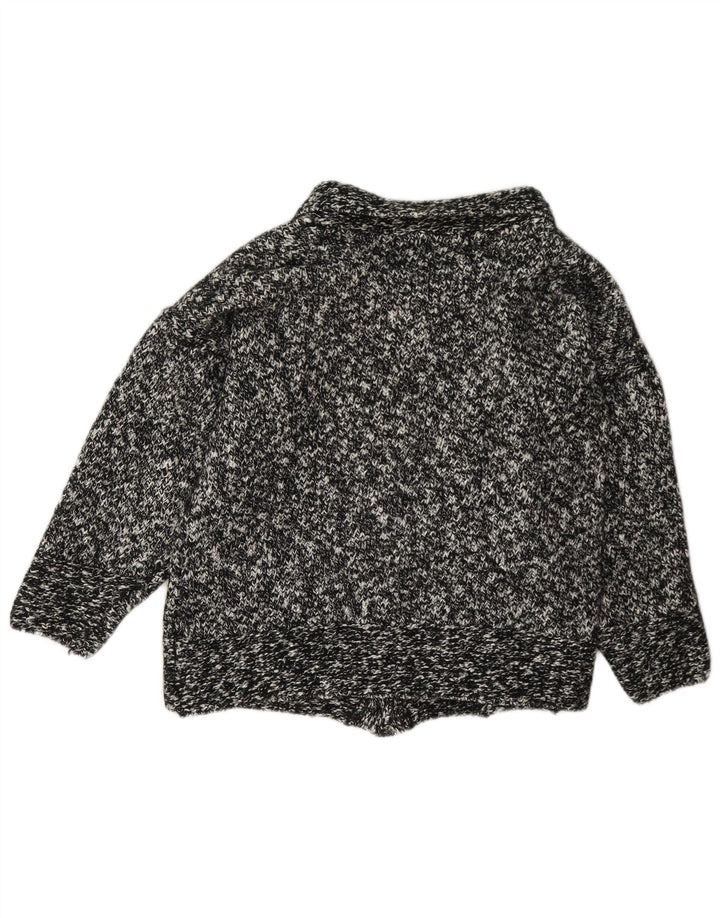 Blarney Womens Cardigan Sweater UK 14 Large Black Flecked Wool