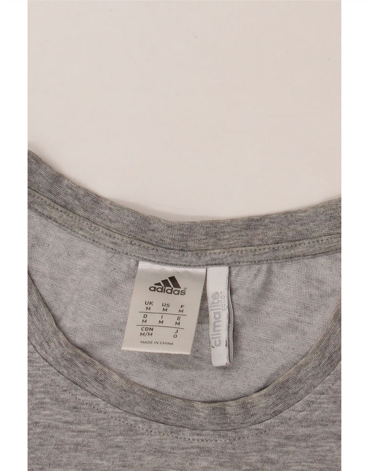 ADIDAS Mens Climalite Graphic T-Shirt Top Medium Grey Cotton Vintage Adidas and Second-Hand Adidas from Messina Hembry 