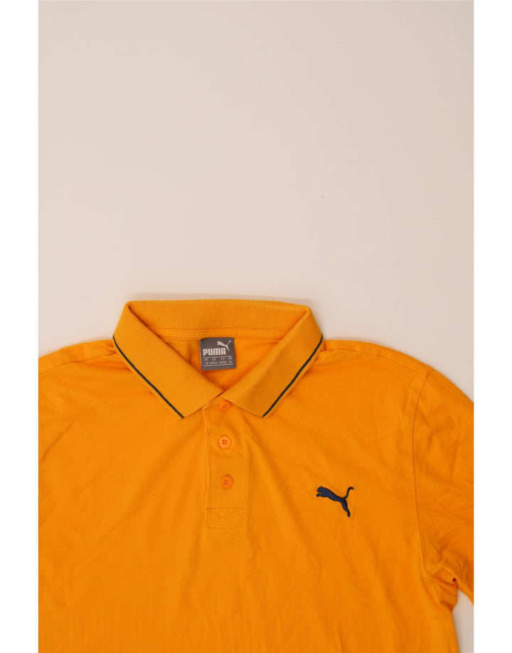 PUMA Mens Polo Shirt Medium Orange Cotton Vintage Puma and Second-Hand Puma from Messina Hembry 