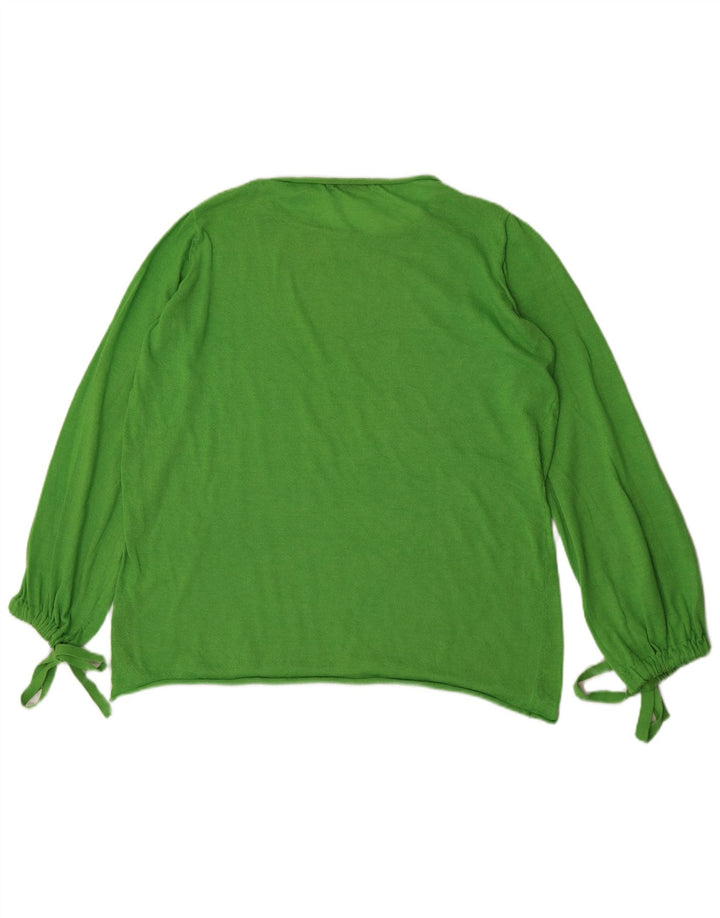 Damski top oversize Zara z długim rękawem, UK 10, mały, zielony, poliester