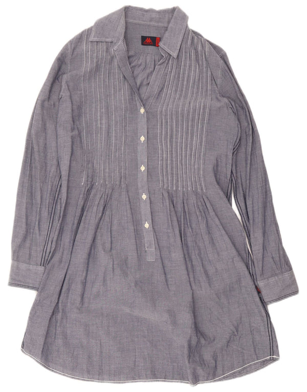 Kappa Dame Pullover Shirt Dress UK 14 Medium Blue Cotton