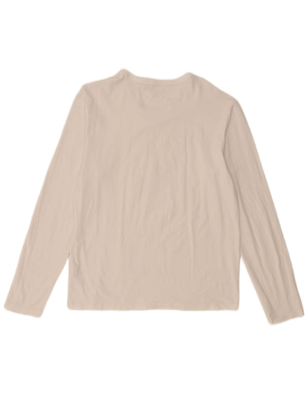 Guess Damen Graphic Top Langarm UK 18 XL Weiße Baumwolle