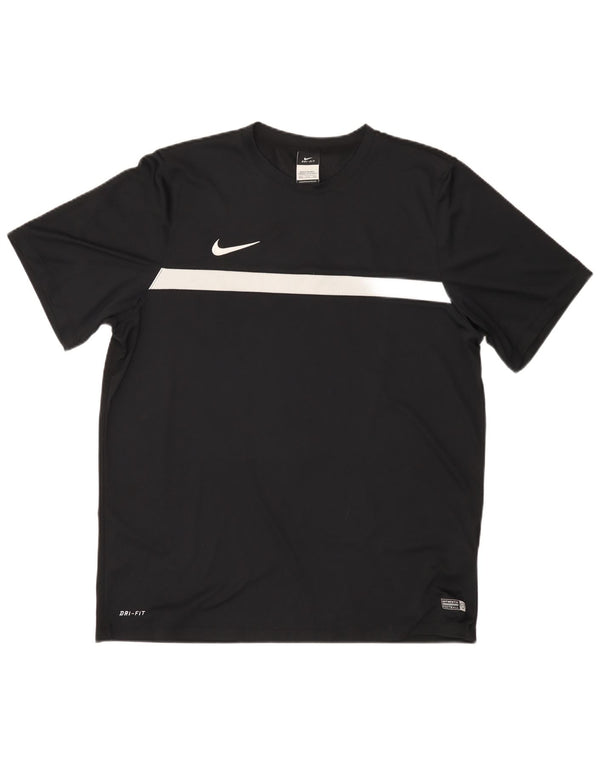 T-shirt da uomo Nike Dri Fit Top 2XL poliestere color block nero