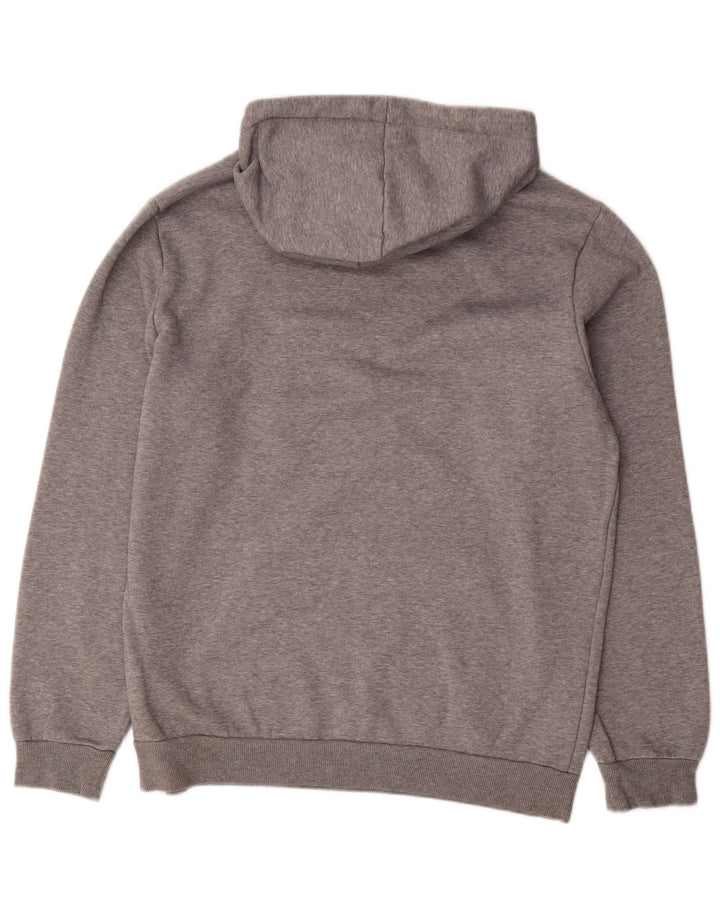 PUMA Mens Graphic Hoodie Jumper Medium Grey Cotton
