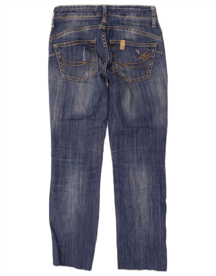 Liu Jo Womens Distressed Cropped Jeans W24 L24 Blue